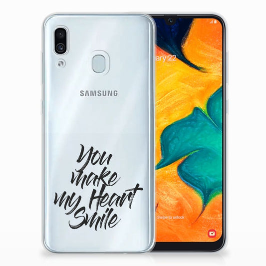 Samsung Galaxy A30 Siliconen hoesje met naam Heart Smile