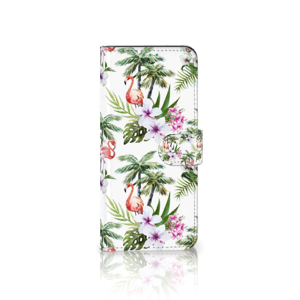 Samsung Galaxy A73 5G Telefoonhoesje met Pasjes Flamingo Palms
