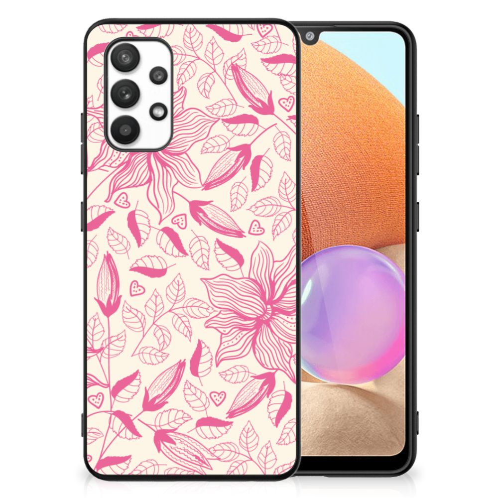 Samsung Galaxy A32 4G | A32 5G Enterprise Editie Bloemen Hoesje Pink Flowers B2C Telecom