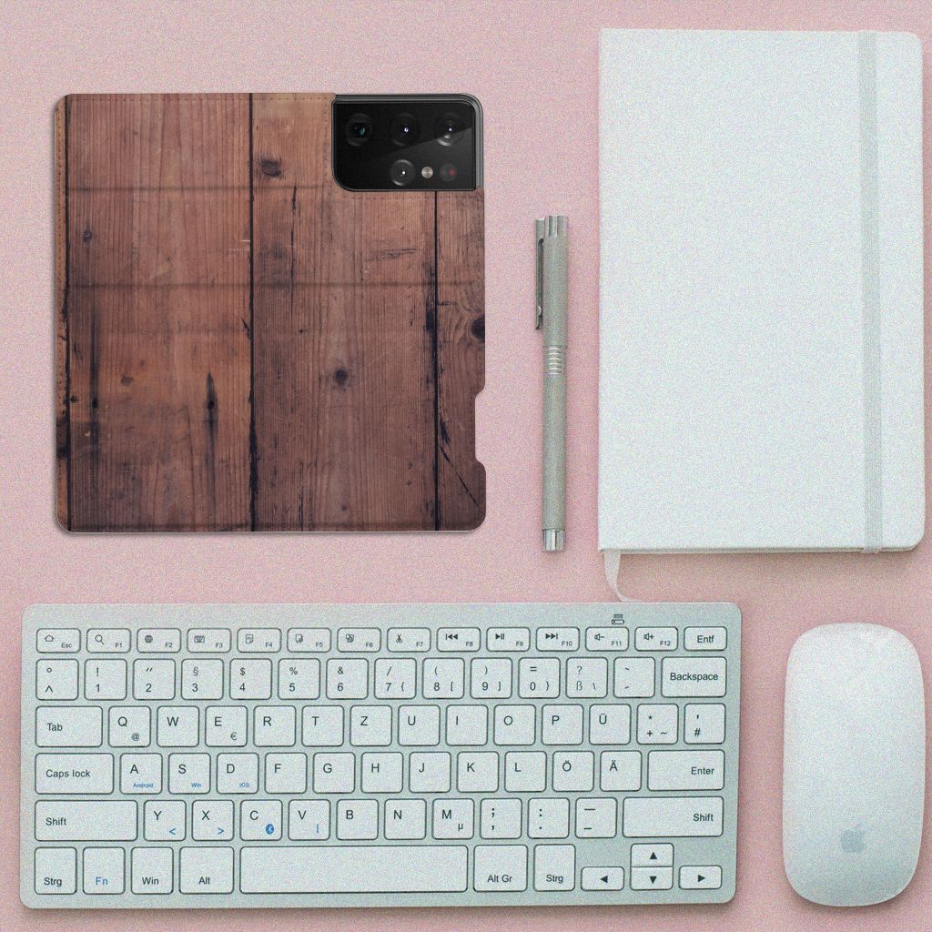Samsung Galaxy S21 Ultra Book Wallet Case Old Wood - B2C Telecom
