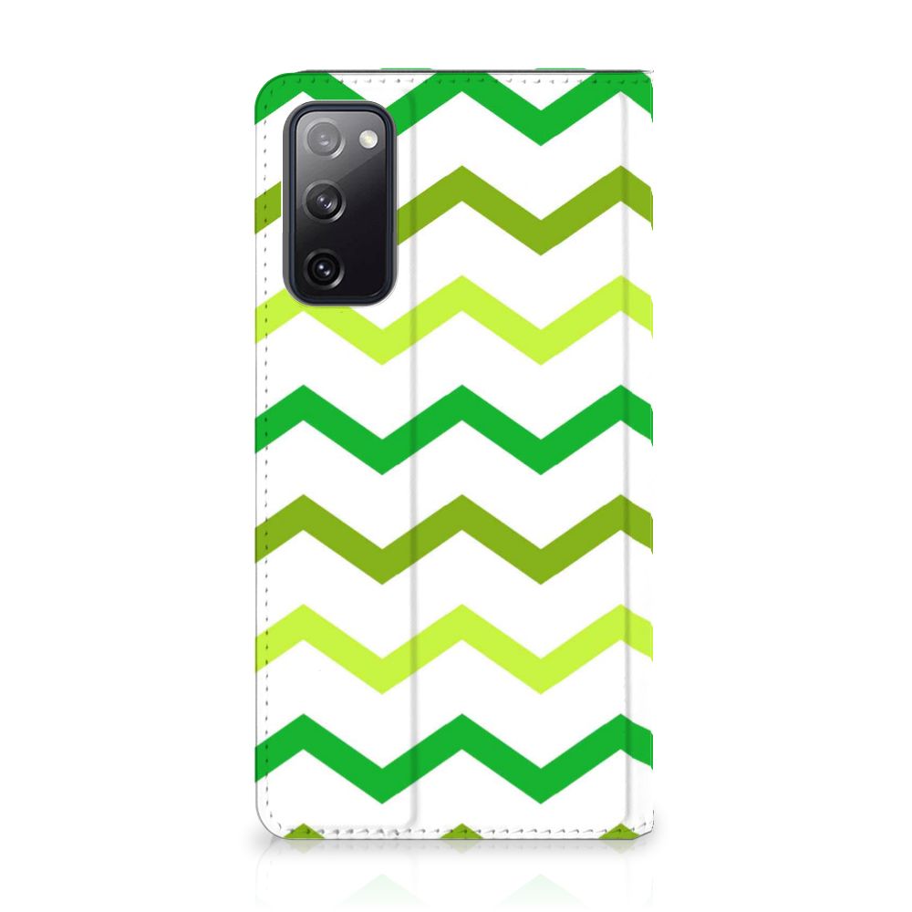 Samsung Galaxy S20 FE Hoesje met Magneet Zigzag Groen - B2C Telecom