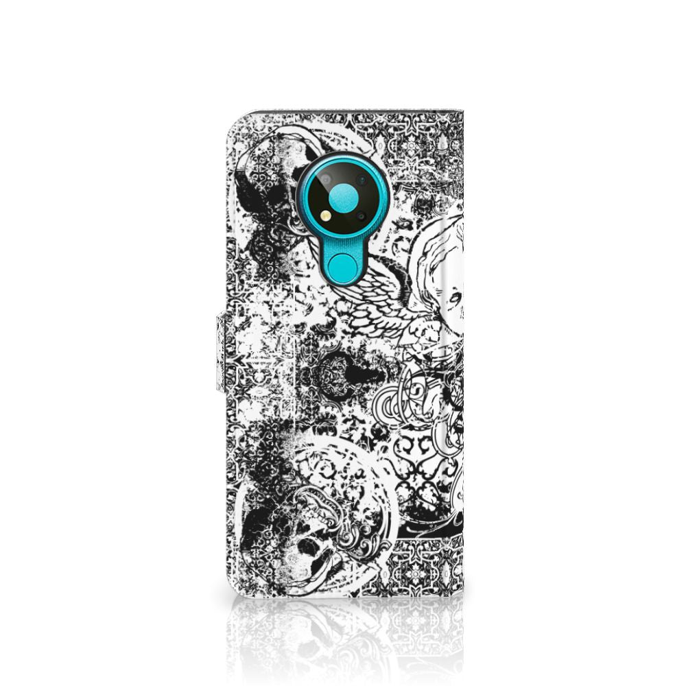 Telefoonhoesje met Naam Nokia 3.4 Skulls Angel