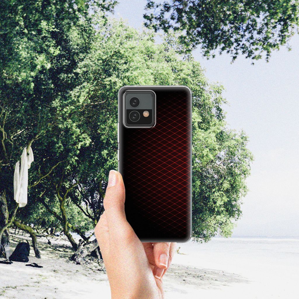 Motorola Moto G72 TPU bumper Geruit Rood B2C Telecom