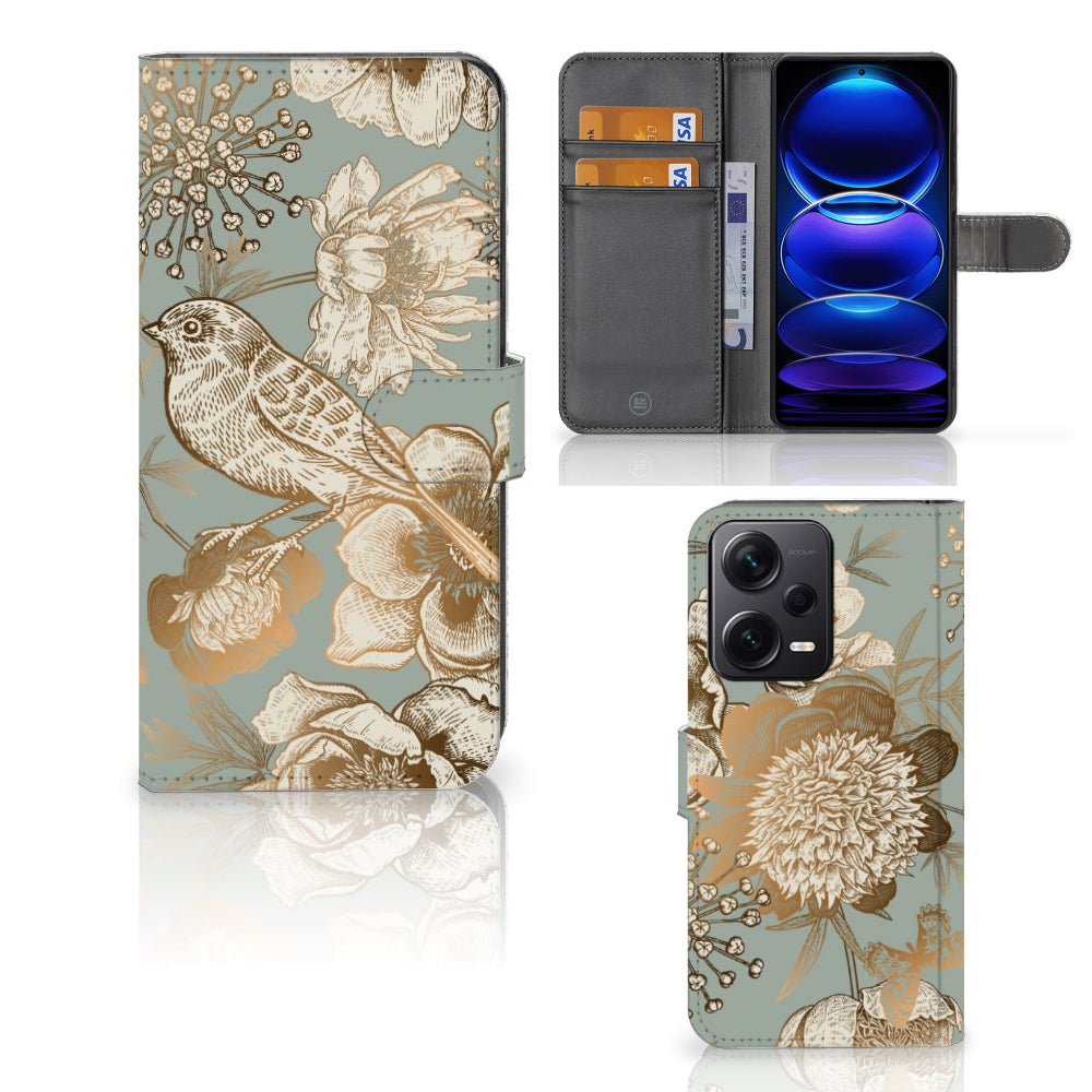 Hoesje voor Xiaomi Poco X5 Pro | Note 12 Pro 5G Vintage Bird Flowers