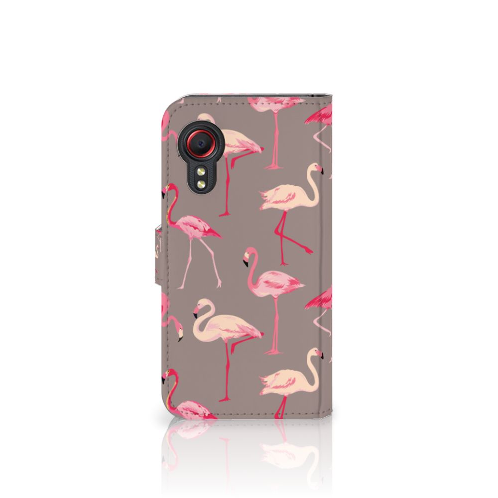 Samsung Galaxy Xcover 5 Telefoonhoesje met Pasjes Flamingo