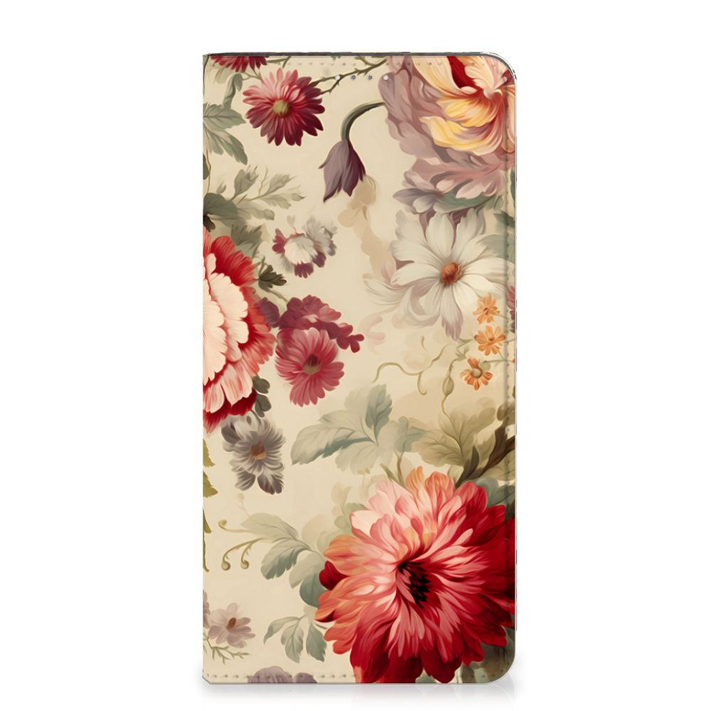Smart Cover voor Samsung Galaxy A14 4G Bloemen met een prachtig bloemenontwerp.
