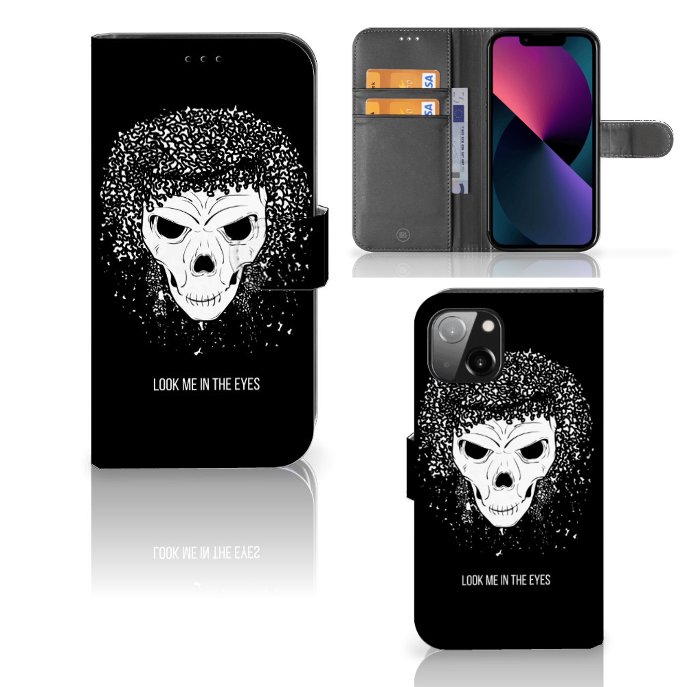 Telefoonhoesje met Naam Apple iPhone 13 Skull Hair