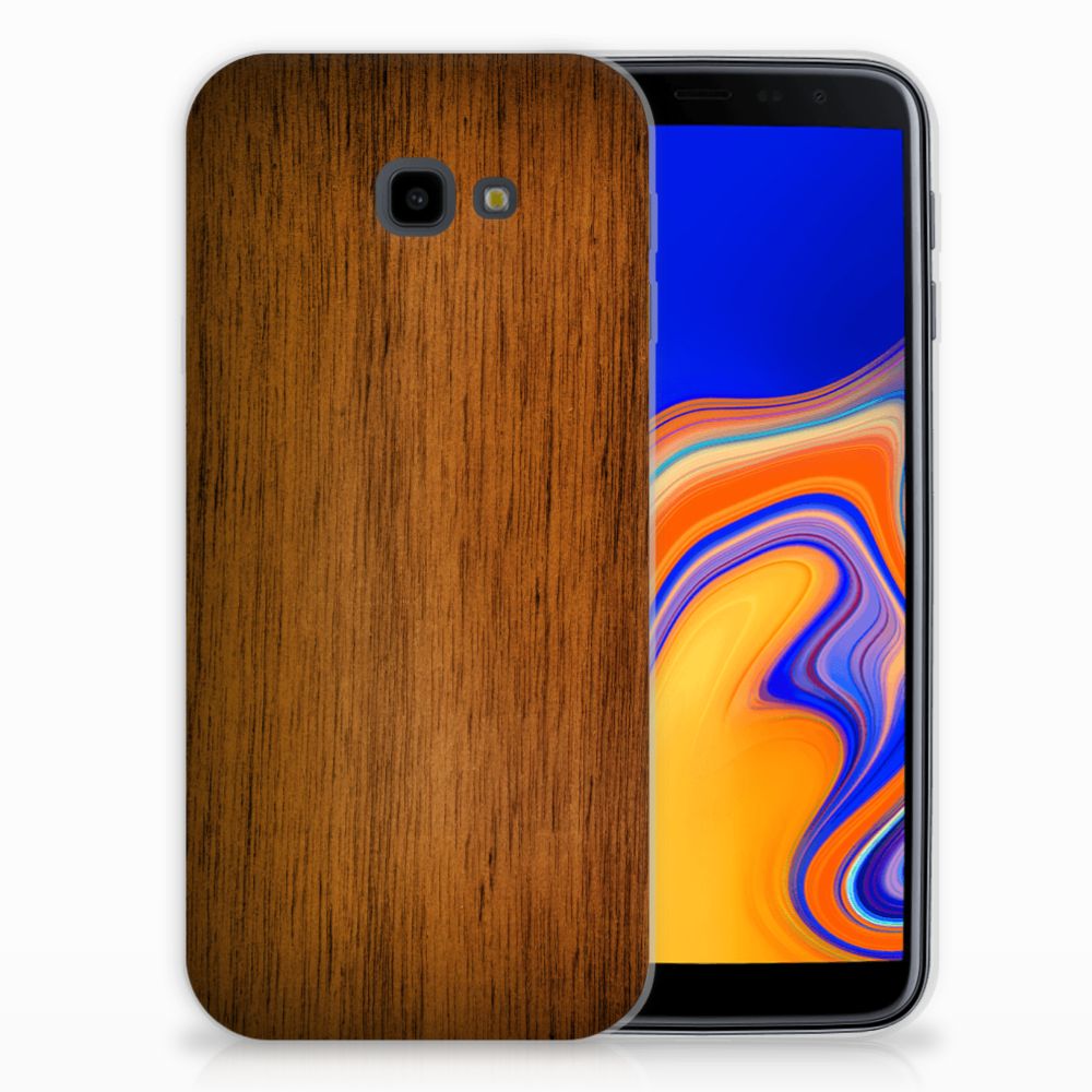 Samsung Galaxy J4 Plus (2018) Bumper Hoesje Donker Hout