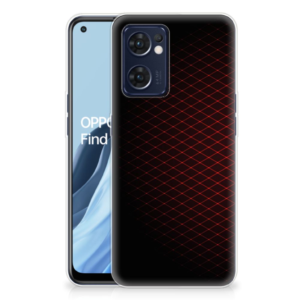 OPPO Reno 7 5G | Find X5 Lite TPU bumper Geruit Rood