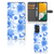 Hoesje voor Samsung Galaxy A14 4G Flowers Blue met bloemendessin in Delftsblauw, inclusief ruimte voor drie pasjes.