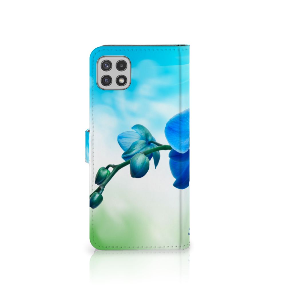 Samsung Galaxy A22 5G Hoesje Orchidee Blauw - Cadeau voor je Moeder