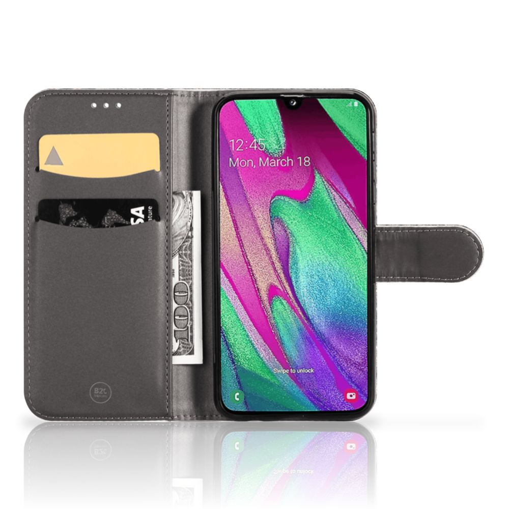 Samsung Galaxy A40 Telefoonhoesje met Pasjes Krokodillenprint