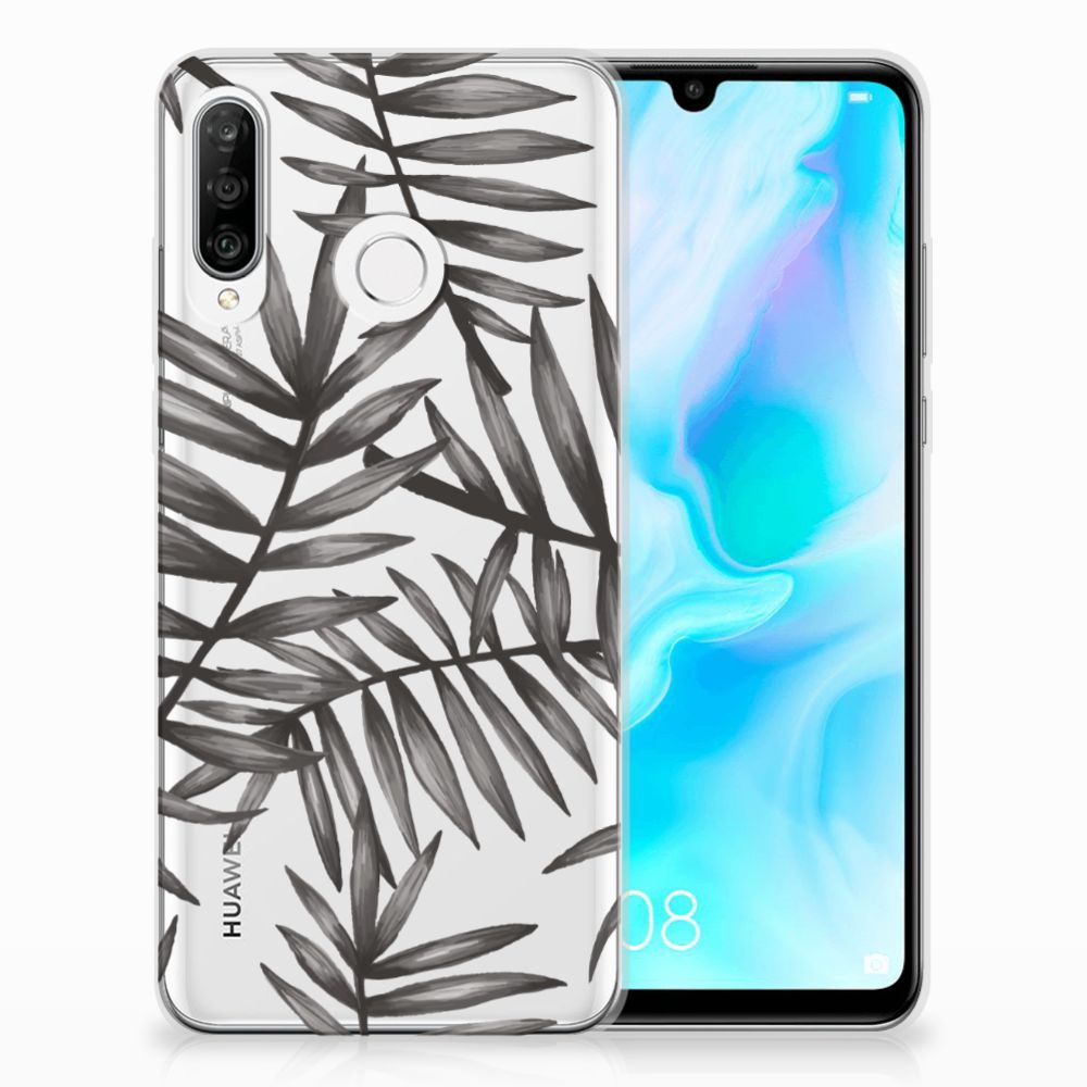 Huawei P30 Lite TPU Case Leaves Grey