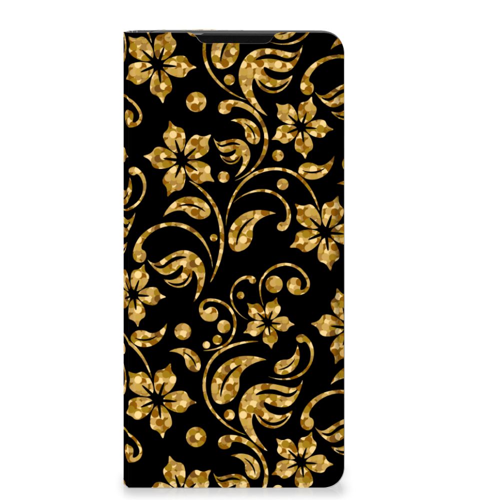 Samsung Galaxy S21 Ultra Smart Cover Gouden Bloemen - B2C Telecom