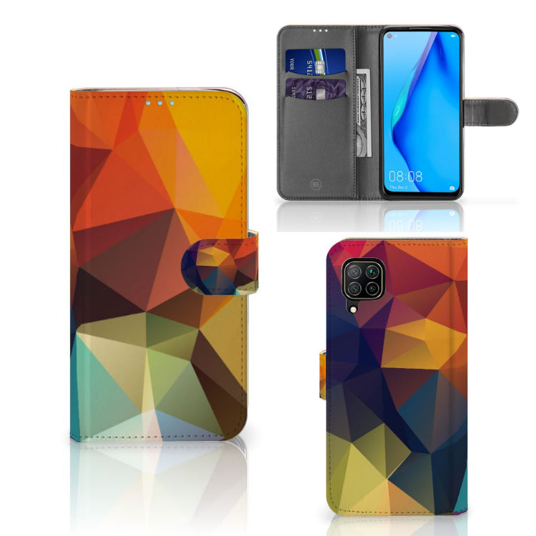 Huawei P40 Lite Book Case Polygon Color