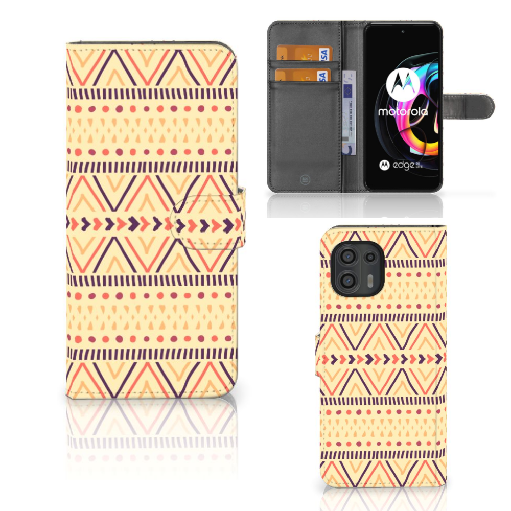 Motorola Edge 20 Lite Telefoon Hoesje Aztec Yellow