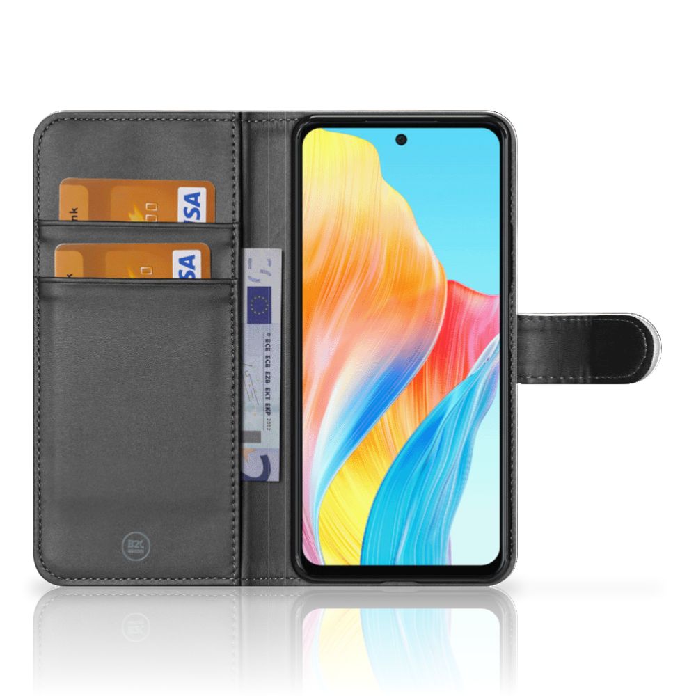 Telefoonhoesje met Pasjes OPPO A58 4G Britse Korthaar met magnetisch lipje en pasjesvak