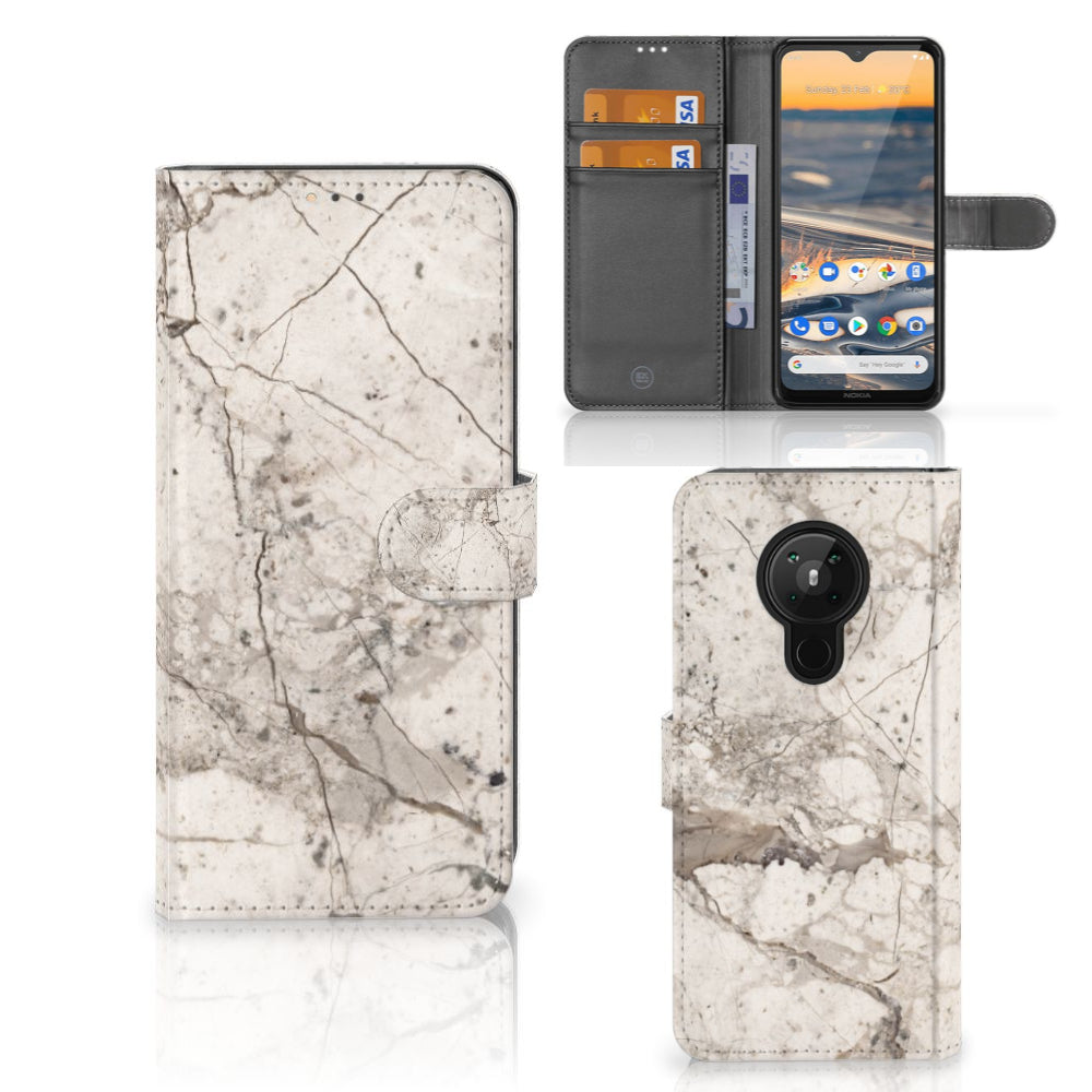 Nokia 5.3 Bookcase Marmer Beige