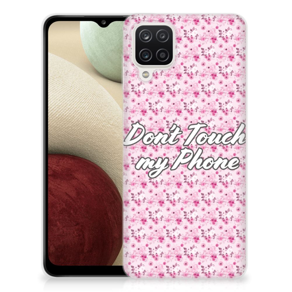 Samsung Galaxy A12 Silicone-hoesje Flowers Pink DTMP