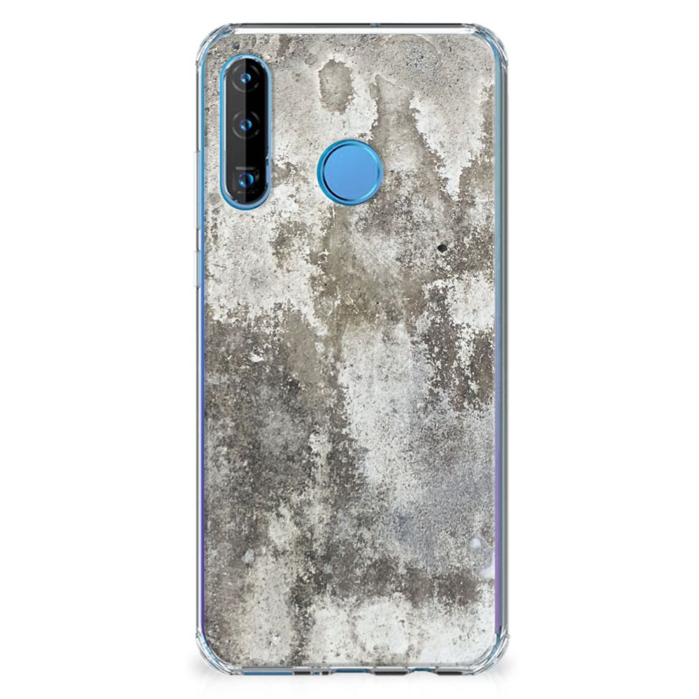 Huawei P30 Lite Anti-Shock Hoesje Beton Print