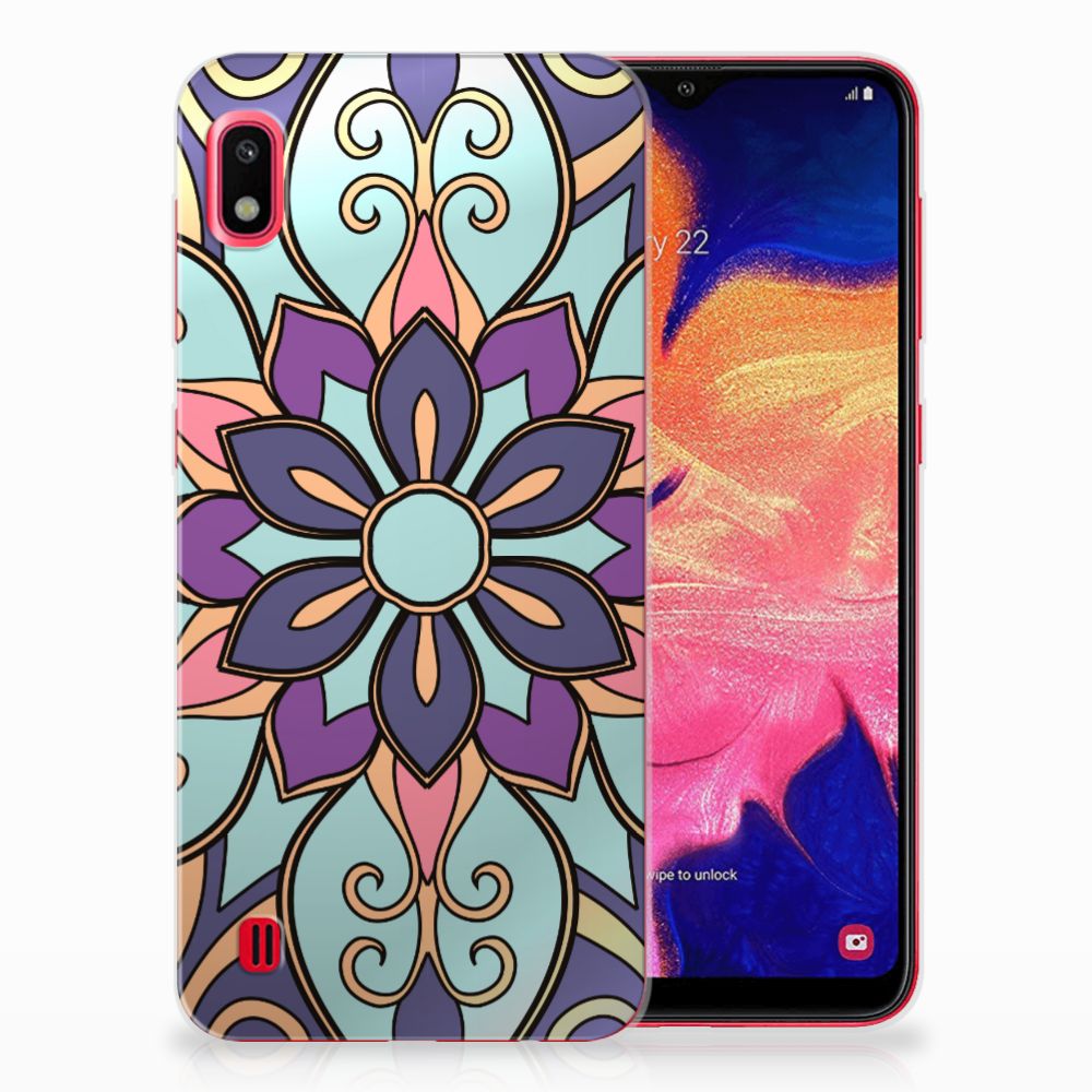 Samsung Galaxy A10 TPU Case Purple Flower