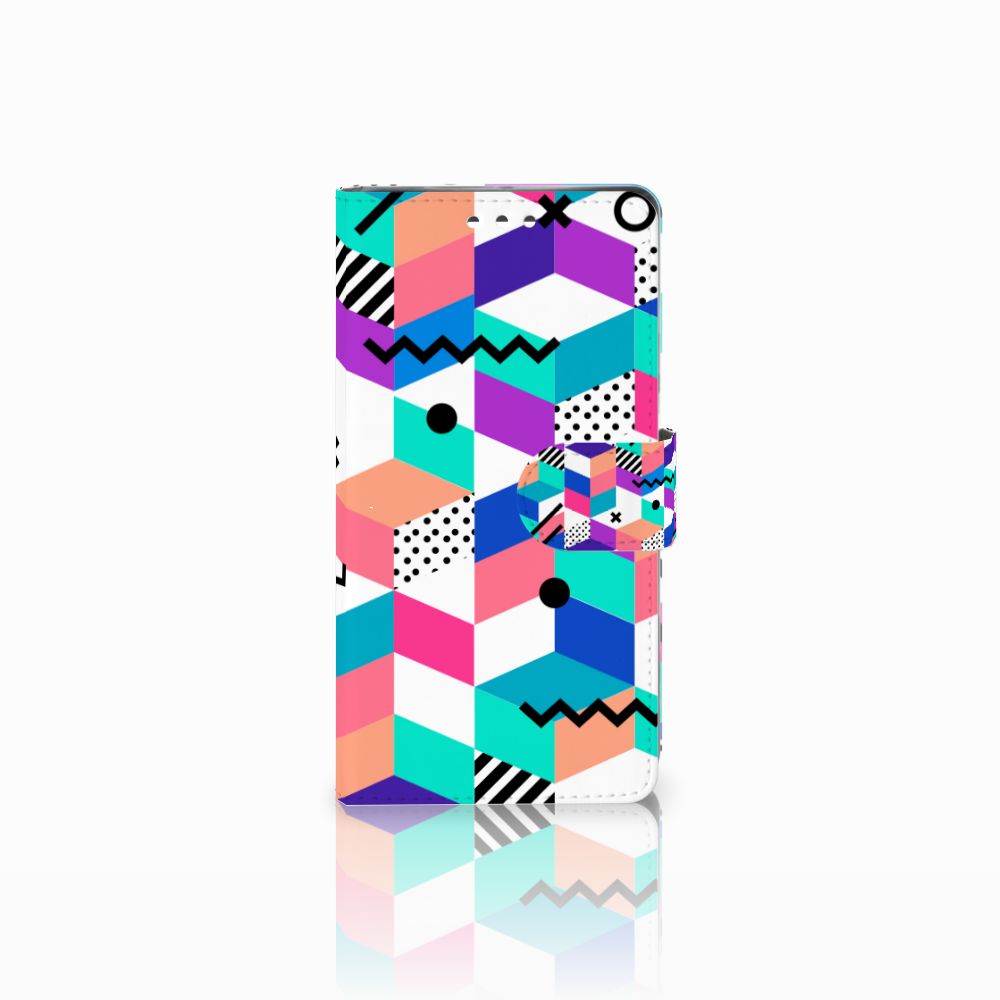 Sony Xperia XZ1 Book Case Blokken Kleurrijk
