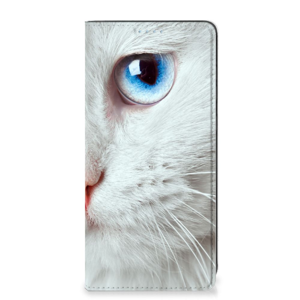 Samsung Galaxy A21s Hoesje maken Witte Kat - B2C Telecom