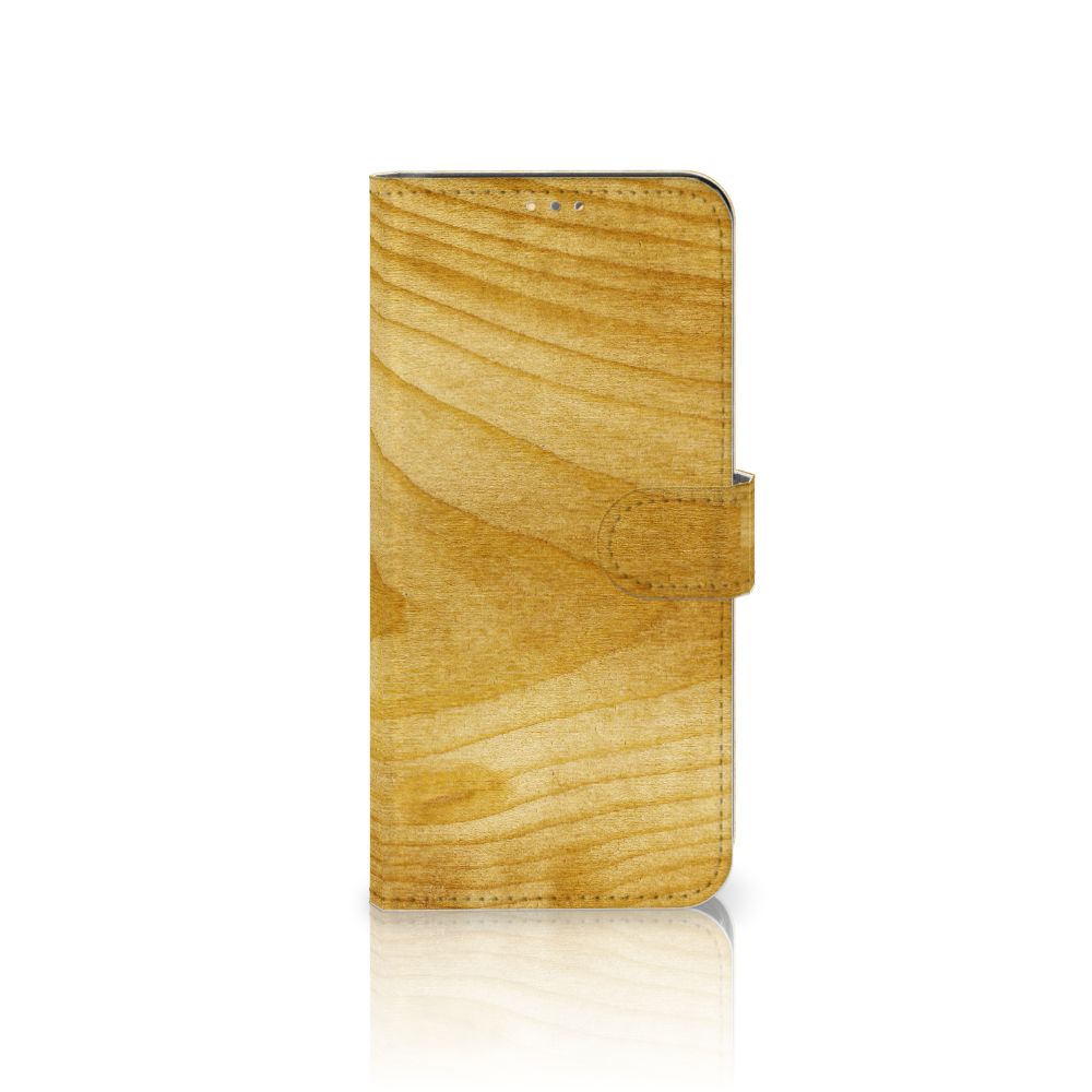 OPPO A15 Book Style Case Licht Hout
