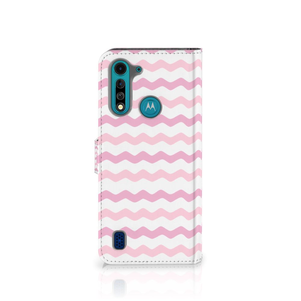 Motorola G8 Power Lite Telefoon Hoesje Waves Roze