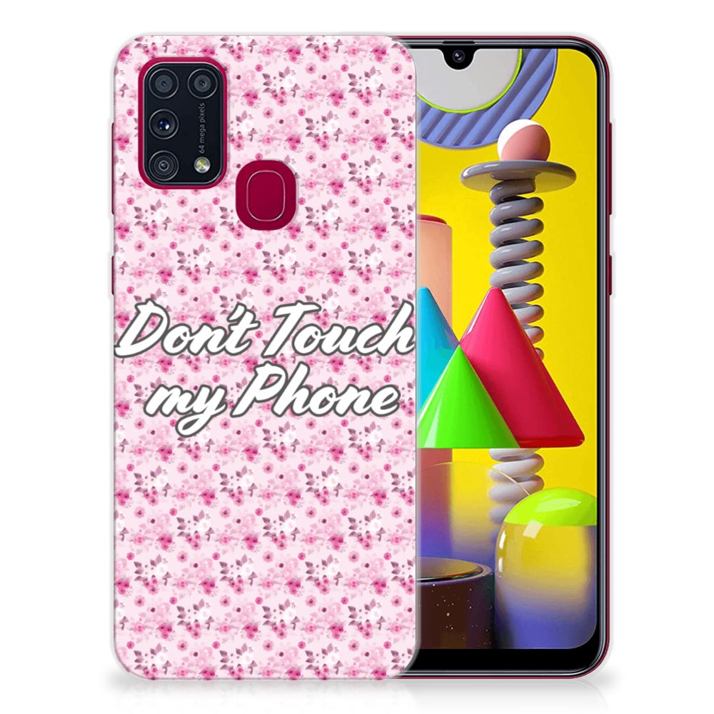 Samsung Galaxy M31 Silicone-hoesje Flowers Pink DTMP B2C Telecom