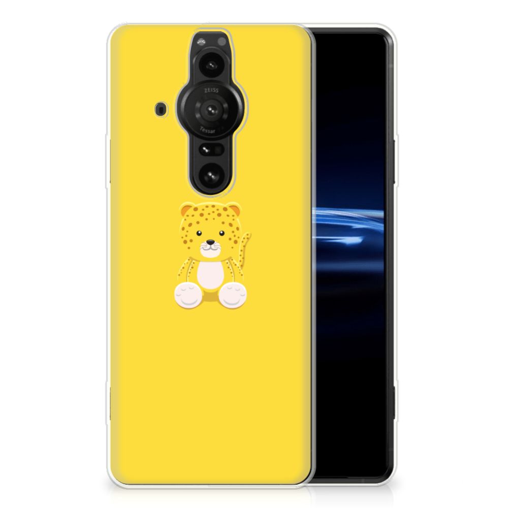 Sony Xperia Pro-I Telefoonhoesje met Naam Baby Leopard B2C Telecom
