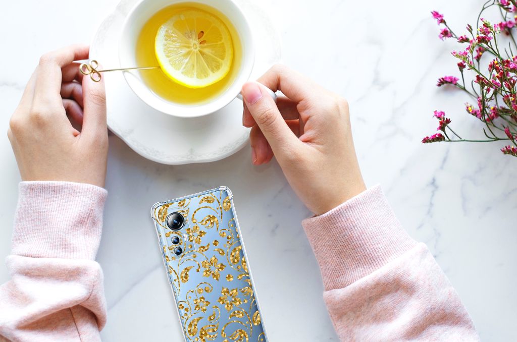 Xiaomi 12 Lite Case Gouden Bloemen