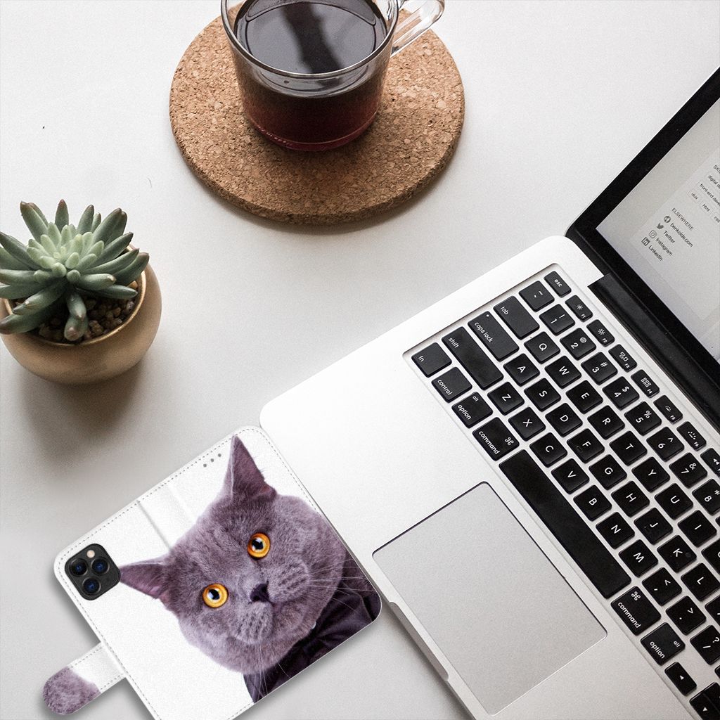 Apple iPhone 11 Pro Telefoonhoesje met Pasjes Kat