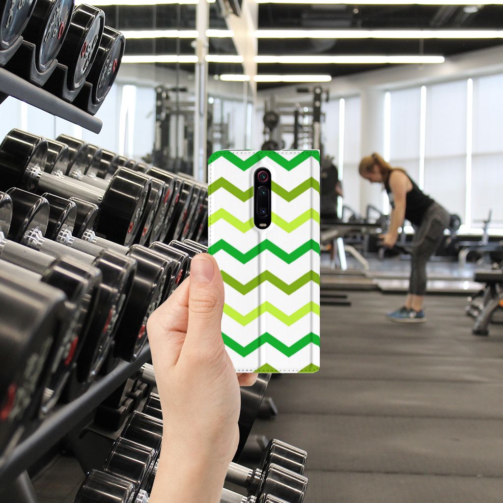 Xiaomi Redmi K20 Pro Hoesje met Magneet Zigzag Groen - B2C Telecom