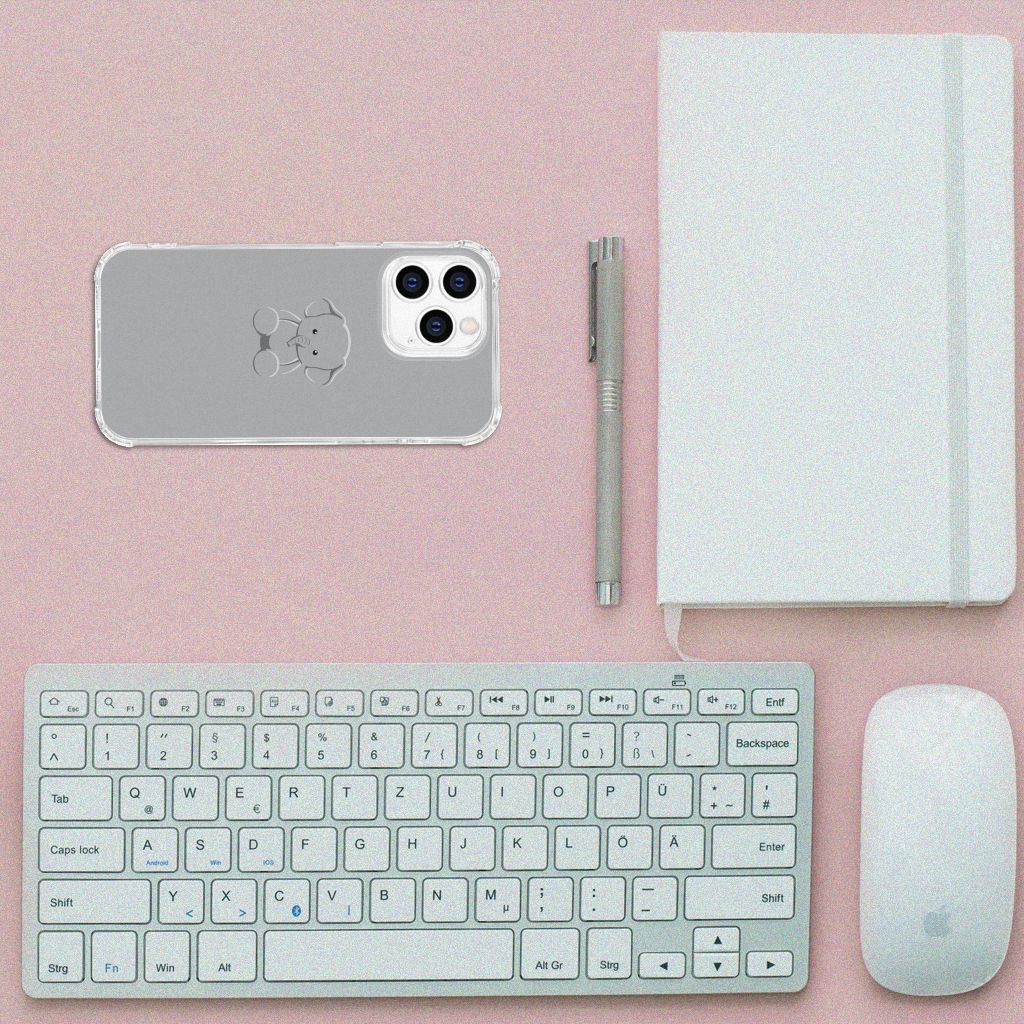 iPhone 14 Pro Stevig Bumper Hoesje Grijs Baby Olifant B2C Telecom