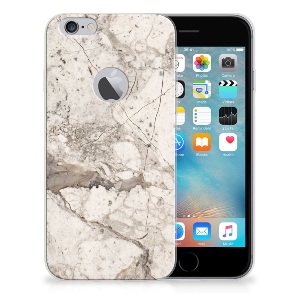 Apple iPhone 6 Plus | 6s Plus TPU Siliconen Hoesje Marmer Beige