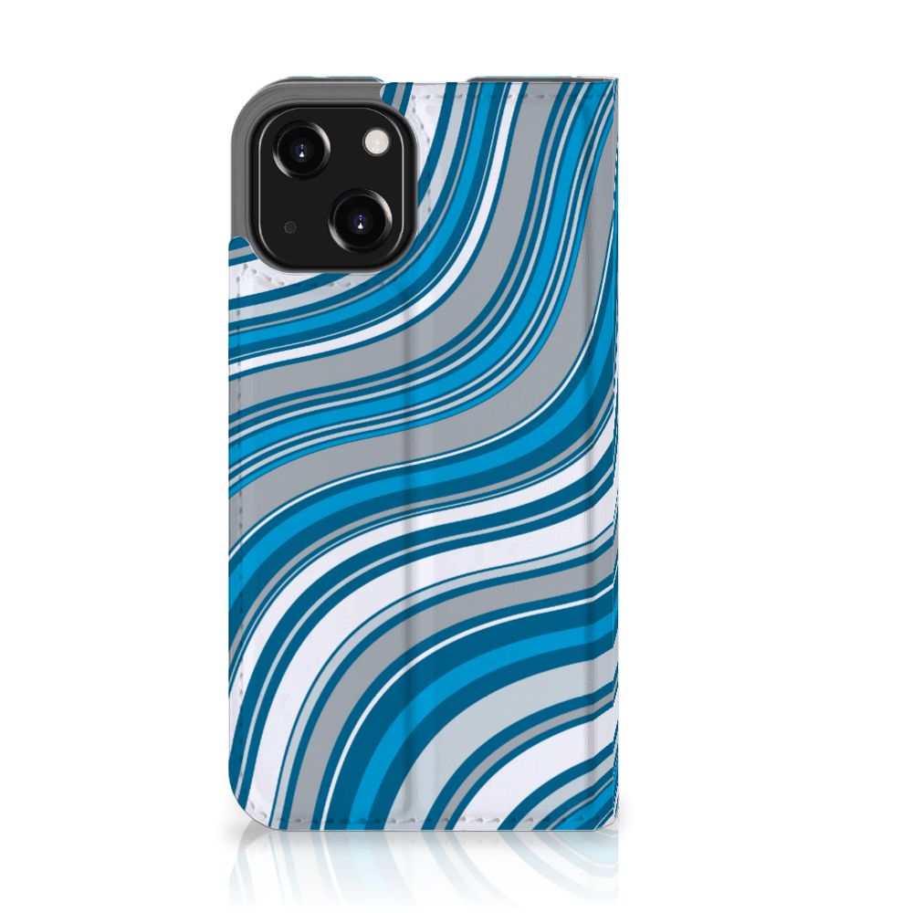 iPhone 13 Mini Hoesje met Magneet Waves Blue - B2C Telecom