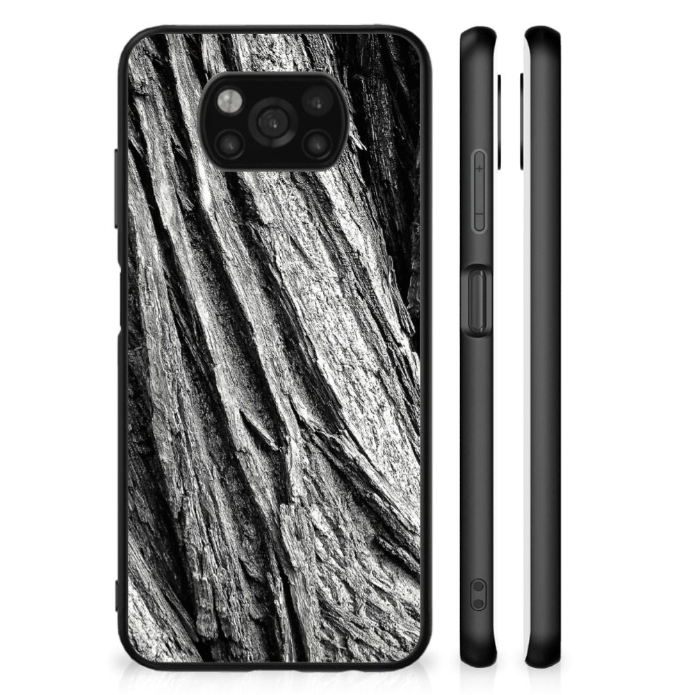 Houten Print Telefoonhoesje Xiaomi Poco X3 | X3 Pro Boomschors Grijs