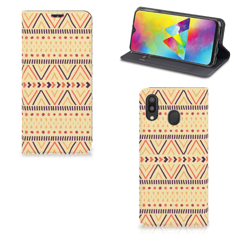 Samsung Galaxy M20 Hoesje met Magneet Aztec Yellow
