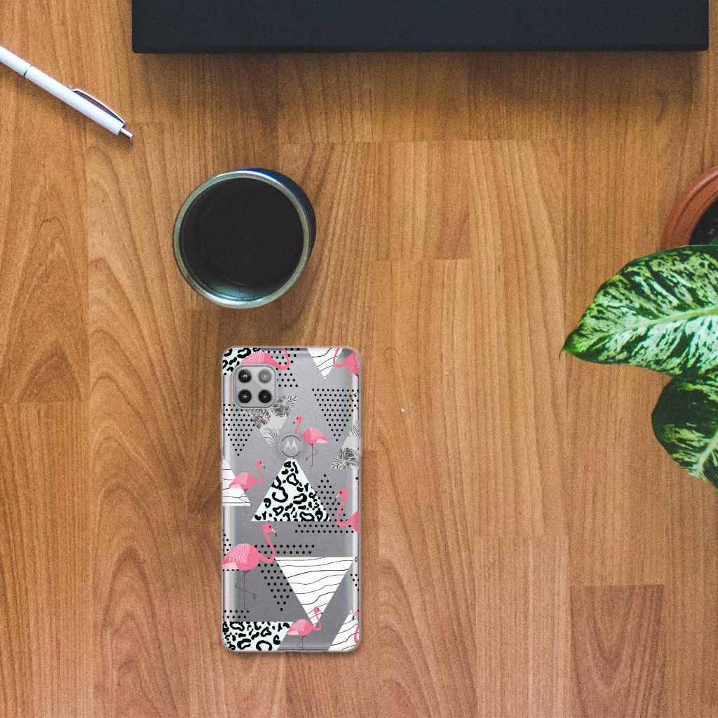 Motorola Moto G 5G TPU Hoesje Flamingo Triangle B2C Telecom