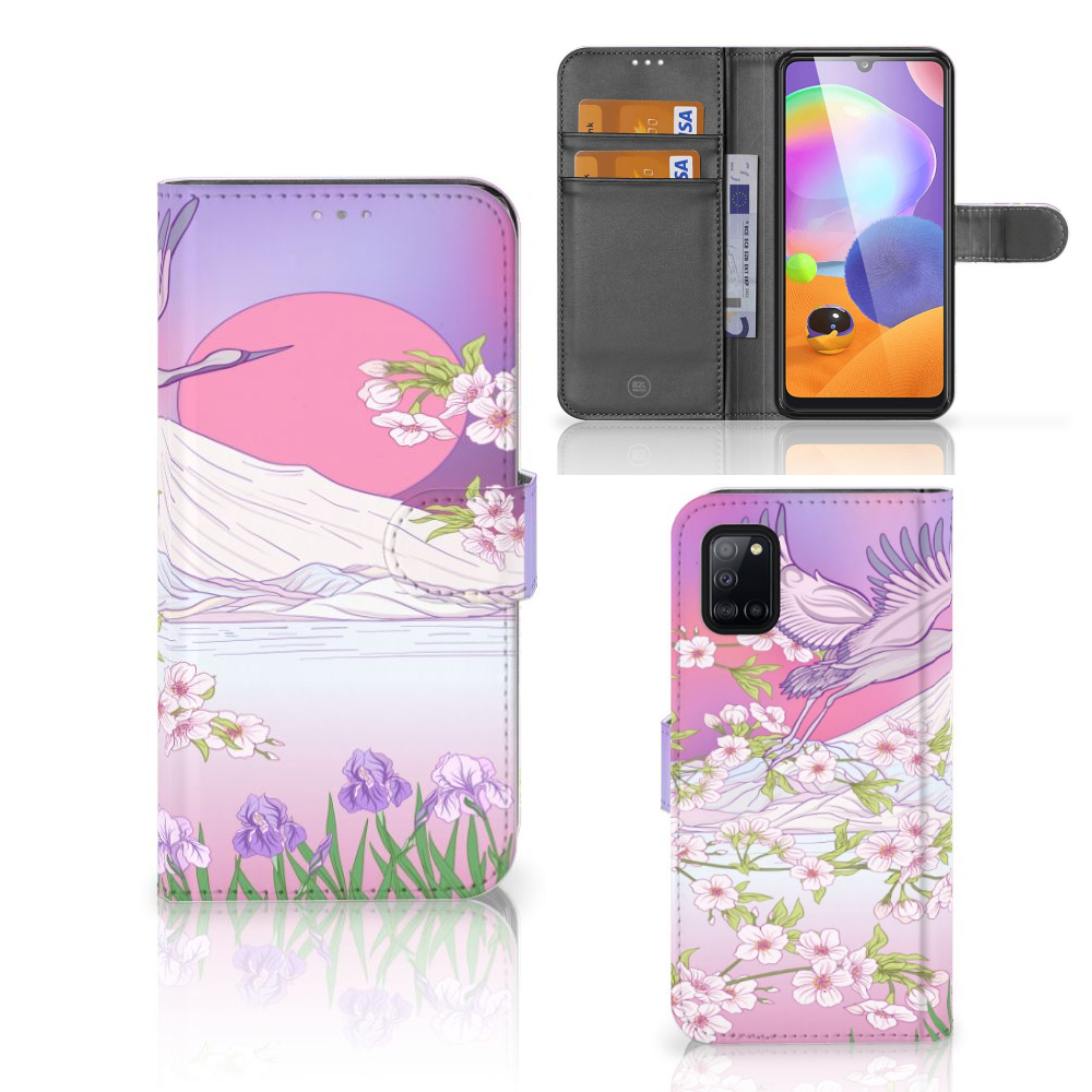 Samsung Galaxy A31 Telefoonhoesje met Pasjes Bird Flying