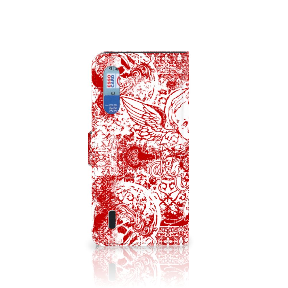 Telefoonhoesje met Naam Xiaomi Mi 9 Lite Angel Skull Rood
