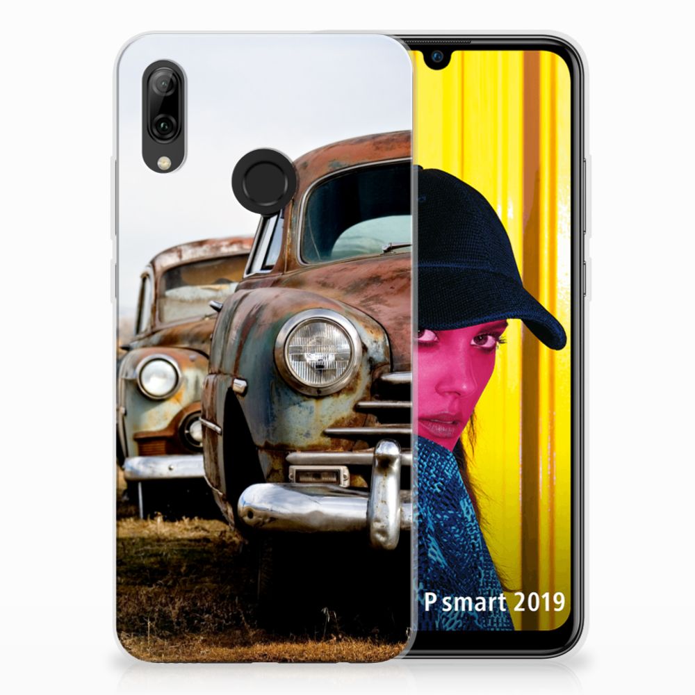 Huawei P Smart 2019 Siliconen Hoesje met foto Vintage Auto