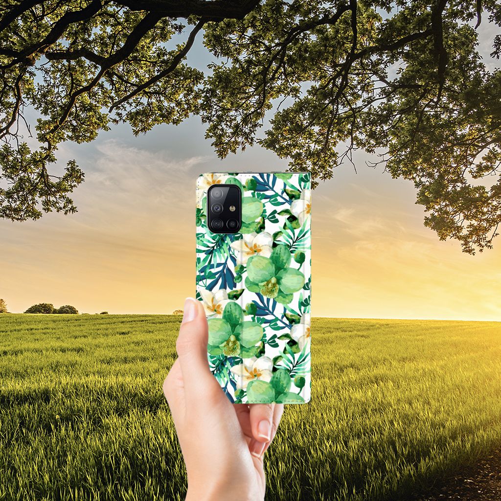 Samsung Galaxy A71 Smart Cover Orchidee Groen - B2C Telecom