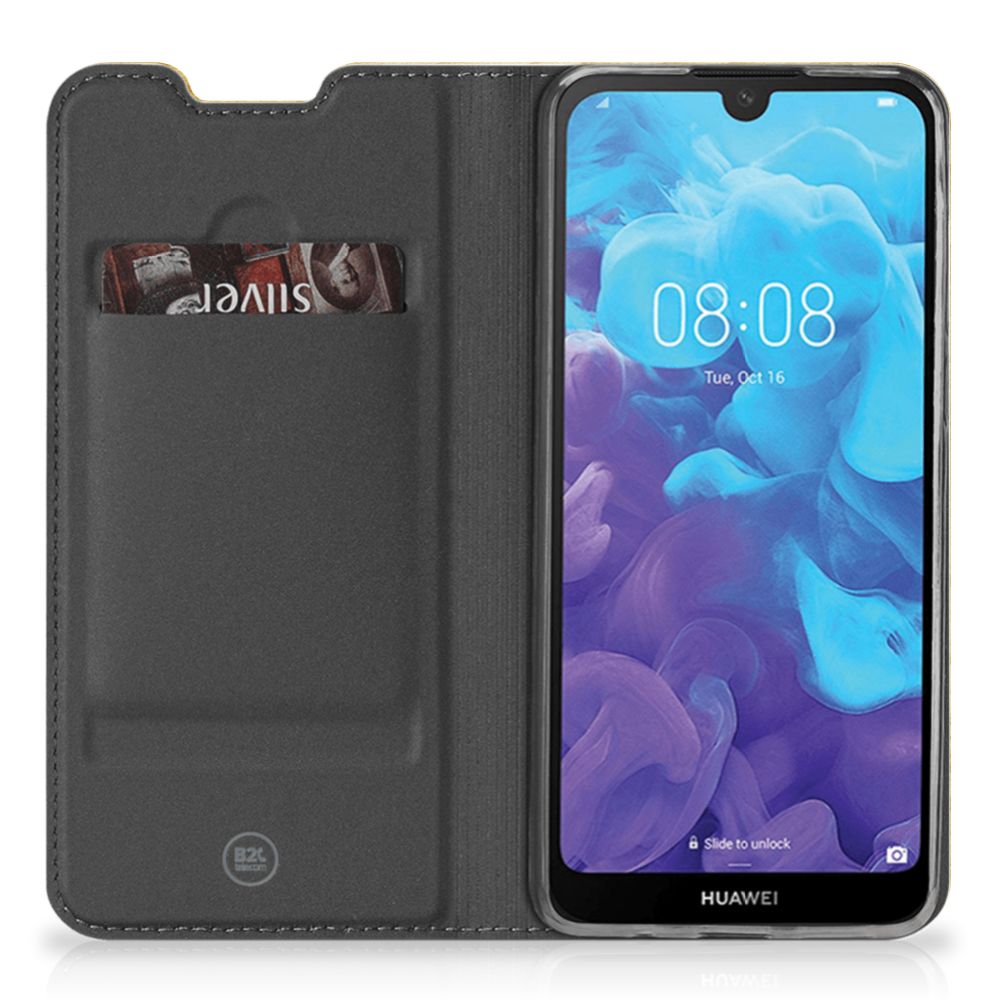 Huawei Y5 (2019) Book Wallet Case Licht Hout