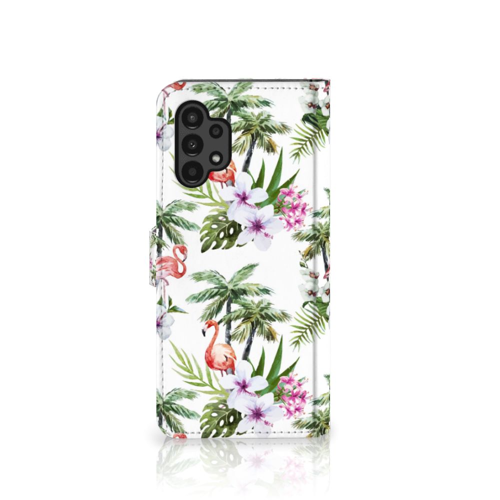 Samsung Galaxy A13 (4G) Telefoonhoesje met Pasjes Flamingo Palms