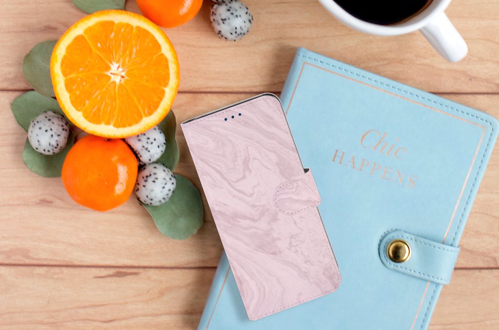 Samsung Galaxy S8 Bookcase Marble Pink - Origineel Cadeau Vriendin