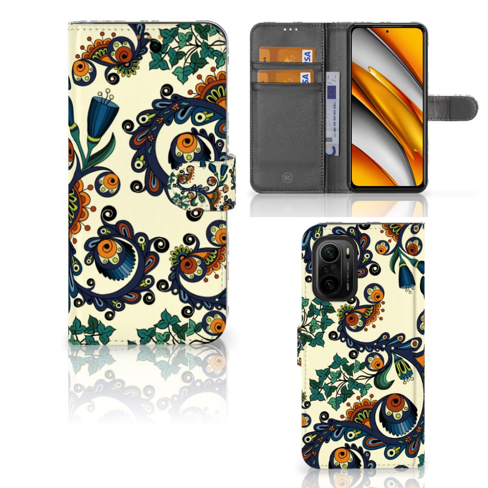 Wallet Case Poco F3 | Xiaomi Mi 11i Barok Flower