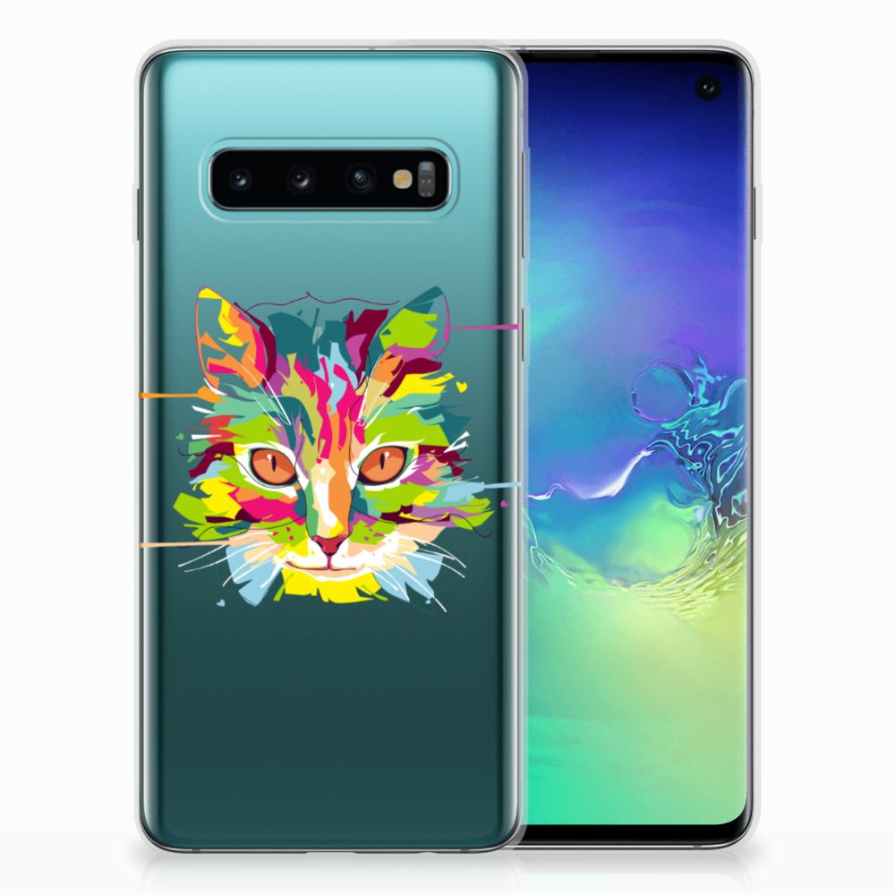 Samsung Galaxy S10 Telefoonhoesje met Naam Cat Color