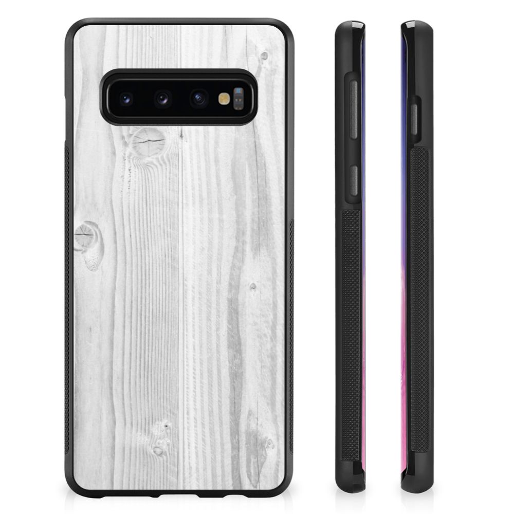 Samsung Galaxy S10+ Grip Case White Wood